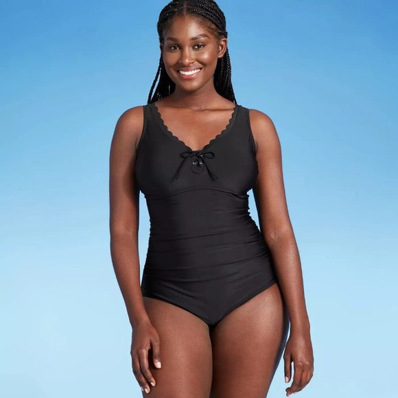 Women's Grommet Scallop Classic One Piece Swimsuit‎ - Kona Sol Size S - Picture 3 of 6